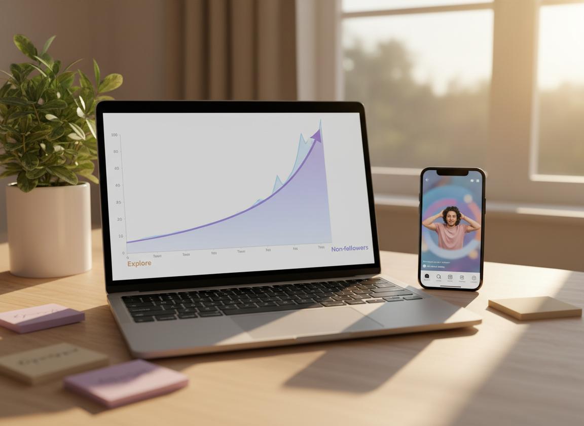 Insights Audience Data vs Tracker Audience Lists: A dramatic upward-trending line graph displayed on a laptop screen showi...