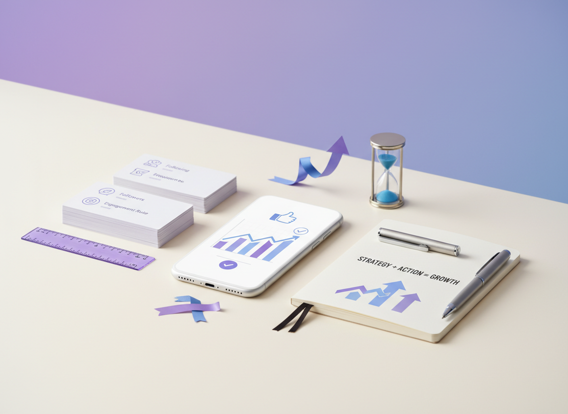 Why Follower-Following Ratio Matters for Growth: Clean professional photography, organized elements representing practical...